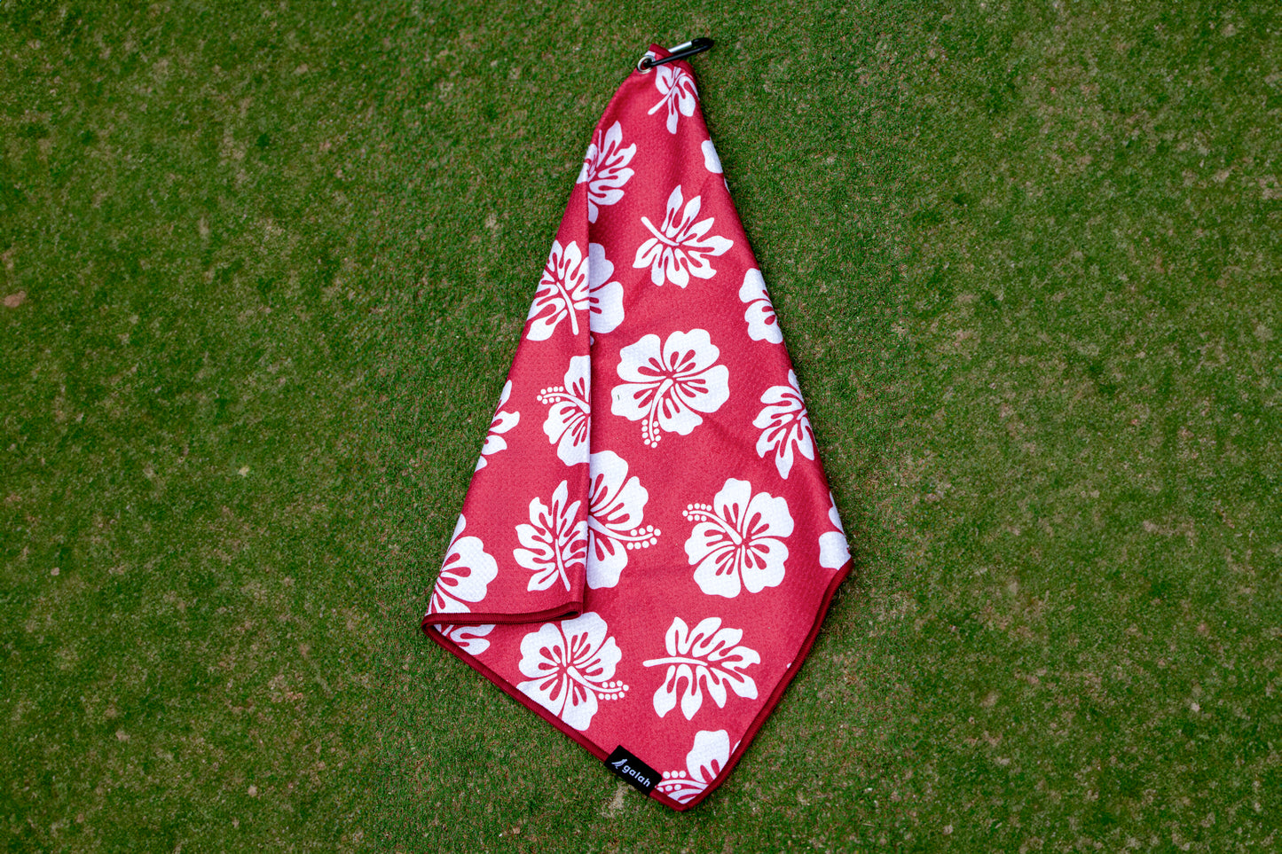 Red & White Hibiscus Golf Towel