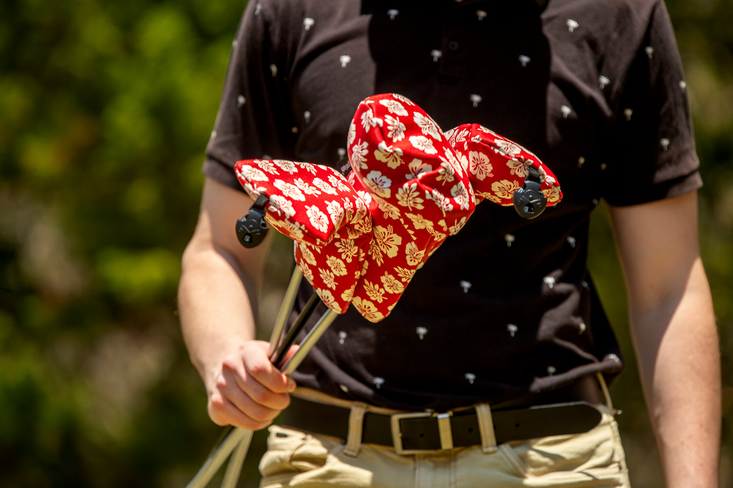 Red & White Hibiscus Golf Fairway Wood Head Cover