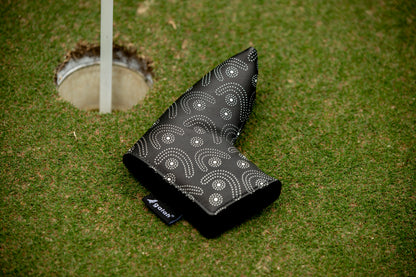 Black Boomerang Head Covers, Putter Cover (Blade) & Towel Set