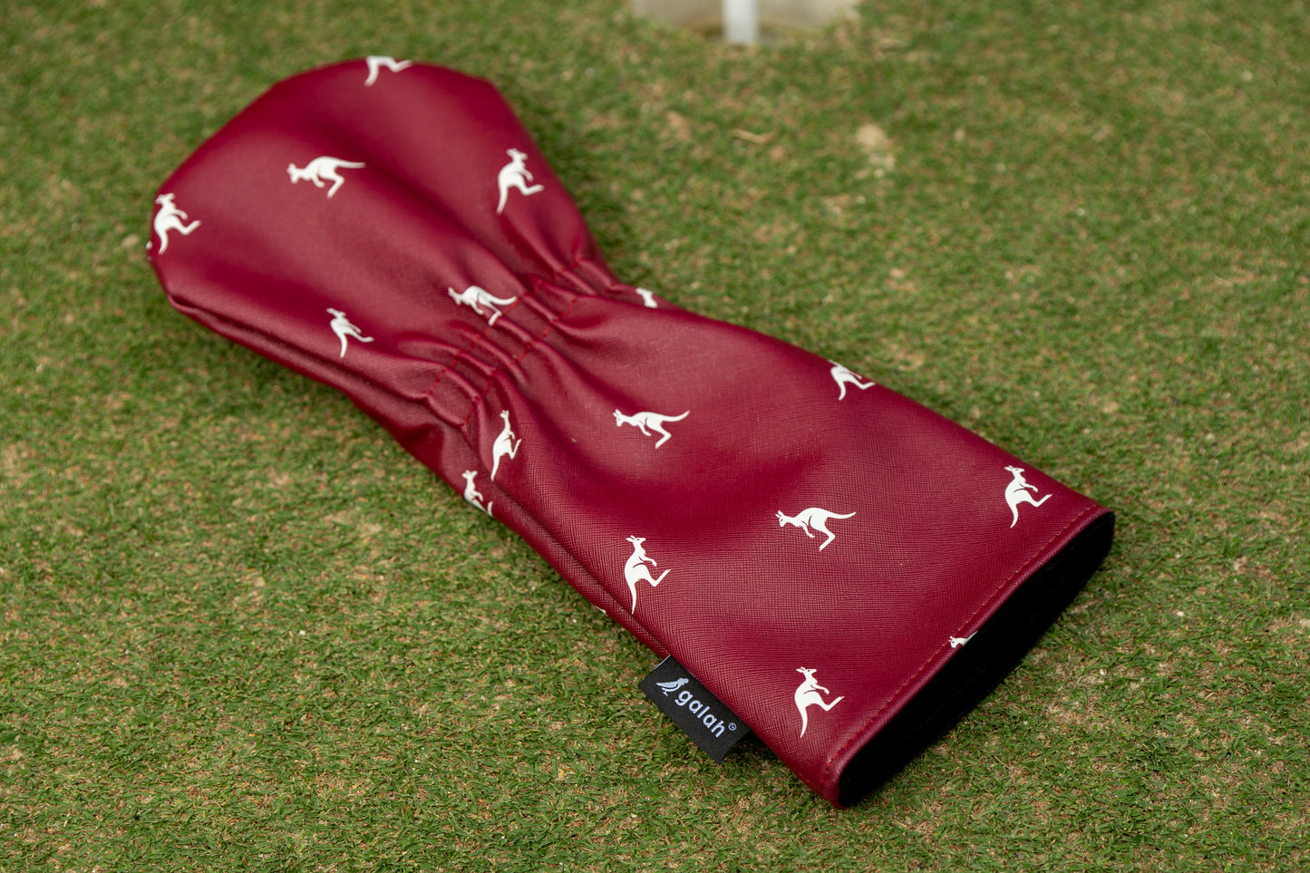 Maroon with Kangaroos Head Covers, Putter Cover (Mallet) & Towel Set