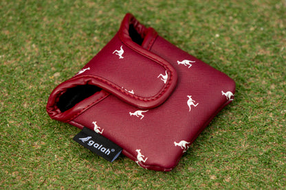 Maroon with Kangaroos Head Covers, Putter Cover (Mallet) & Towel Set